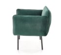 Halmar BRASIL fotel wypoczynkowy ciemny zielony/ czarny, materiał: tkanina - velvet /metal Halmar BRASIL fotel wypoczynkowy ciemny zielony/ czarny, materiał: tkanina - velvet /metal