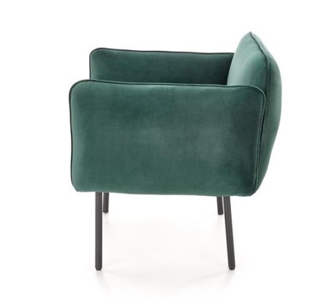 Halmar BRASIL fotel wypoczynkowy ciemny zielony/ czarny, materiał: tkanina - velvet /metal Halmar BRASIL fotel wypoczynkowy ciemny zielony/ czarny, materiał: tkanina - velvet /metal