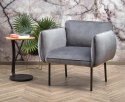 Halmar BRASIL fotel wypoczynkowy popielaty / czarny, materiał: tkanina - velvet /metal Halmar BRASIL fotel wypoczynkowy popielaty / czarny, materiał: tkanina - velvet /metal