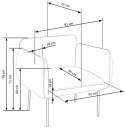 Halmar BRASIL fotel wypoczynkowy popielaty / czarny, materiał: tkanina - velvet /metal Halmar BRASIL fotel wypoczynkowy popielaty / czarny, materiał: tkanina - velvet /metal