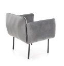 Halmar BRASIL fotel wypoczynkowy popielaty / czarny, materiał: tkanina - velvet /metal Halmar BRASIL fotel wypoczynkowy popielaty / czarny, materiał: tkanina - velvet /metal