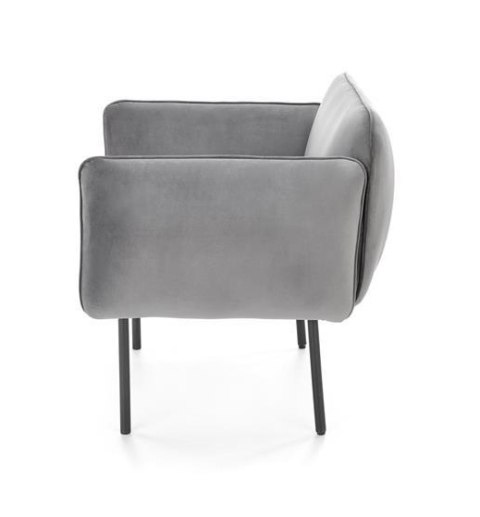 Halmar BRASIL fotel wypoczynkowy popielaty / czarny, materiał: tkanina - velvet /metal Halmar BRASIL fotel wypoczynkowy popielaty / czarny, materiał: tkanina - velvet /metal