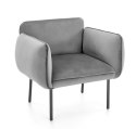 Halmar BRASIL fotel wypoczynkowy popielaty / czarny, materiał: tkanina - velvet /metal Halmar BRASIL fotel wypoczynkowy popielaty / czarny, materiał: tkanina - velvet /metal