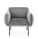Halmar BRASIL fotel wypoczynkowy popielaty / czarny, materiał: tkanina - velvet /metal Halmar BRASIL fotel wypoczynkowy popielaty / czarny, materiał: tkanina - velvet /metal