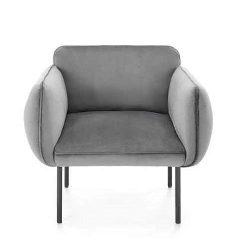 Halmar BRASIL fotel wypoczynkowy popielaty / czarny, materiał: tkanina - velvet /metal Halmar BRASIL fotel wypoczynkowy popielaty / czarny, materiał: tkanina - velvet /metal