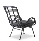 Halmar IKARO 2 fotel wypoczynkowy czarny / popielaty, materiał: rattan syntetyczny / stal Halmar IKARO 2 fotel wypoczynkowy czarny / popielaty, materiał: rattan syntetyczny / stal