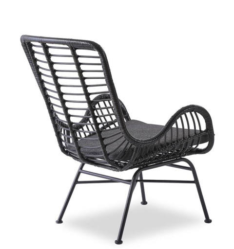 Halmar IKARO 2 fotel wypoczynkowy czarny / popielaty, materiał: rattan syntetyczny / stal Halmar IKARO 2 fotel wypoczynkowy czarny / popielaty, materiał: rattan syntetyczny / stal