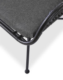 Halmar IKARO 2 fotel wypoczynkowy czarny / popielaty, materiał: rattan syntetyczny / stal Halmar IKARO 2 fotel wypoczynkowy czarny / popielaty, materiał: rattan syntetyczny / stal