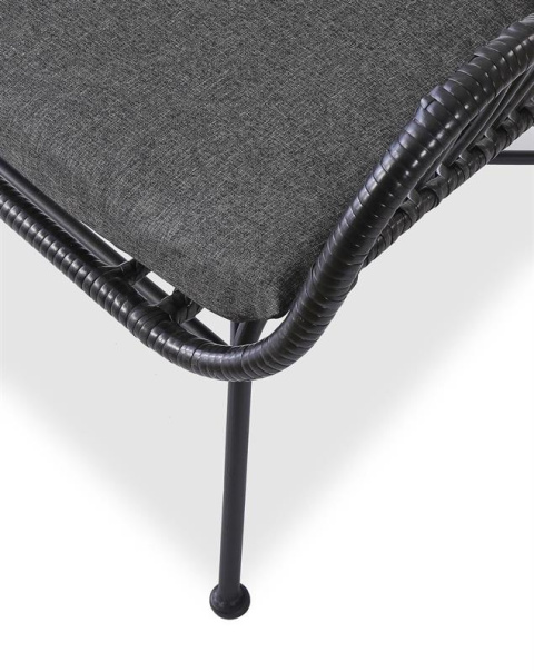 Halmar IKARO 2 fotel wypoczynkowy czarny / popielaty, materiał: rattan syntetyczny / stal Halmar IKARO 2 fotel wypoczynkowy czarny / popielaty, materiał: rattan syntetyczny / stal