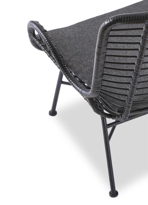 Halmar IKARO 2 fotel wypoczynkowy czarny / popielaty, materiał: rattan syntetyczny / stal Halmar IKARO 2 fotel wypoczynkowy czarny / popielaty, materiał: rattan syntetyczny / stal