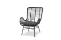Halmar IKARO 2 fotel wypoczynkowy czarny / popielaty, materiał: rattan syntetyczny / stal Halmar IKARO 2 fotel wypoczynkowy czarny / popielaty, materiał: rattan syntetyczny / stal