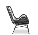 Halmar IKARO 2 fotel wypoczynkowy czarny / popielaty, materiał: rattan syntetyczny / stal Halmar IKARO 2 fotel wypoczynkowy czarny / popielaty, materiał: rattan syntetyczny / stal