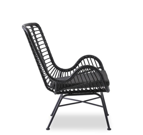 Halmar IKARO 2 fotel wypoczynkowy czarny / popielaty, materiał: rattan syntetyczny / stal Halmar IKARO 2 fotel wypoczynkowy czarny / popielaty, materiał: rattan syntetyczny / stal