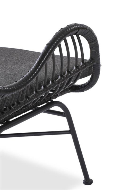 Halmar IKARO 2 fotel wypoczynkowy czarny / popielaty, materiał: rattan syntetyczny / stal Halmar IKARO 2 fotel wypoczynkowy czarny / popielaty, materiał: rattan syntetyczny / stal