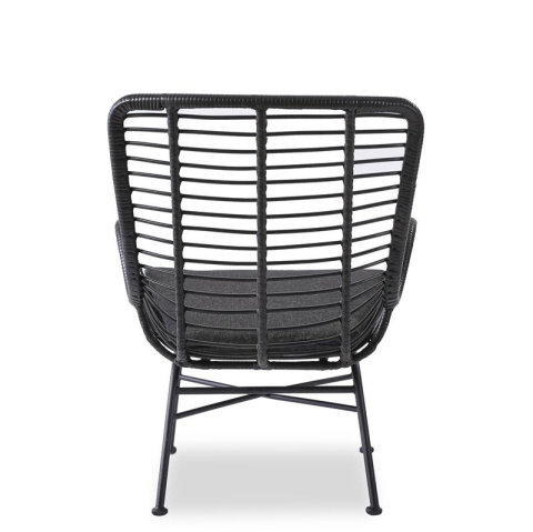 Halmar IKARO 2 fotel wypoczynkowy czarny / popielaty, materiał: rattan syntetyczny / stal Halmar IKARO 2 fotel wypoczynkowy czarny / popielaty, materiał: rattan syntetyczny / stal