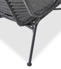 Halmar IKARO 2 fotel wypoczynkowy czarny / popielaty, materiał: rattan syntetyczny / stal Halmar IKARO 2 fotel wypoczynkowy czarny / popielaty, materiał: rattan syntetyczny / stal