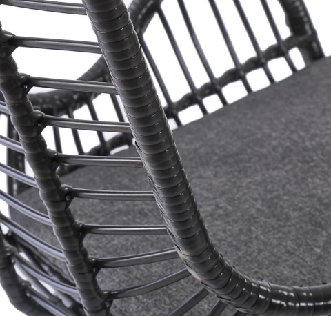 Halmar IKARO 2 fotel wypoczynkowy czarny / popielaty, materiał: rattan syntetyczny / stal Halmar IKARO 2 fotel wypoczynkowy czarny / popielaty, materiał: rattan syntetyczny / stal