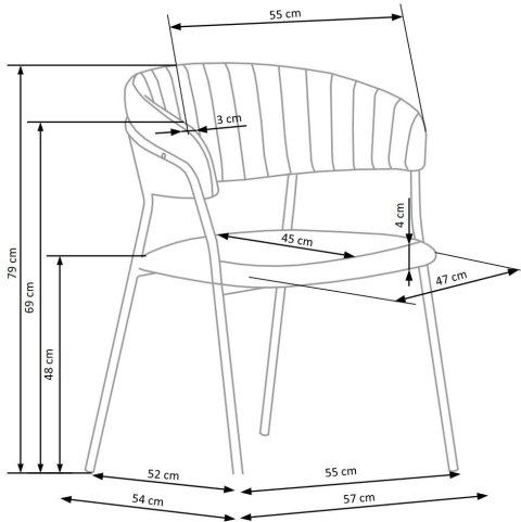 Halmar K426 krzesło popielaty, ( szary ) materiał: tkanina velvet / stal malowana proszkowo Halmar K426 krzesło popielaty, ( szary ) materiał: tkanina velvet / stal malowana proszkowo