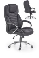 Halmar KING fotel obrotowy gabinetowy czarny, mechanizm TILT, ekoskóra Halmar KING fotel obrotowy gabinetowy czarny, mechanizm TILT, ekoskóra