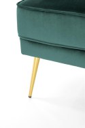 Halmar SANTI fotel wypoczynkowy ciemny zielony / złoty - wygodny tapicerowany fotel z miekką poduszką - metalowe złote nóżki