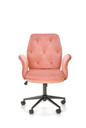Halmar TULIP fotel obrotowy różowy - tapicerowany velvet - pikowane oparcie - TILT