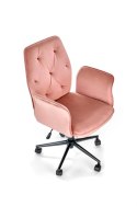 Halmar TULIP fotel obrotowy różowy - tapicerowany velvet - pikowane oparcie - TILT