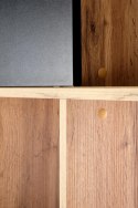Halmar regał REG23 stojący do salonu, pracowni dąb wotan / czarny - płyta laminowana - regał z półkami fronty przesuwne Halmar regał REG23 stojący do salonu, pracowni dąb wotan / czarny - płyta laminowana - regał z półkami fronty przesuwne