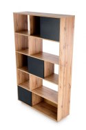 Halmar regał REG23 stojący do salonu, pracowni dąb wotan / czarny - płyta laminowana - regał z półkami fronty przesuwne Halmar regał REG23 stojący do salonu, pracowni dąb wotan / czarny - płyta laminowana - regał z półkami fronty przesuwne