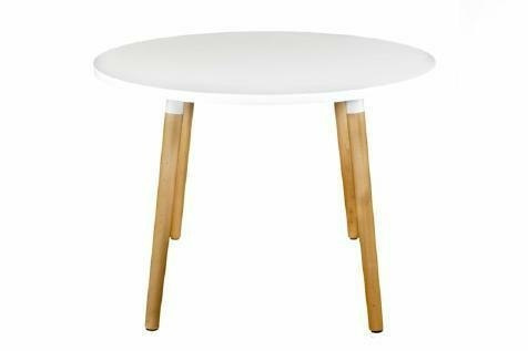 Intesi Stół Copine blat okrągły biały fi110cm MDF lakierowany mat nogi drewno jesionowe do kuchni jadalni kawiarni restauracji Intesi Stół Copine blat okrągły biały fi110cm MDF lakierowany mat nogi drewno jesionowe do kuchni jadalni kawiarni restauracji