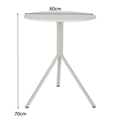 Intesi Stół Taloja 60cm okrągły biały blat tworzywo nogi metalowe do jadalni kuchni restauracji recepcji Intesi Stół Taloja 60cm okrągły biały blat tworzywo nogi metalowe do jadalni kuchni restauracji recepcji