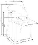Halmar K486 krzesło do jadalni beżowy, materiał: tkanina /nogi biały, stal malowana