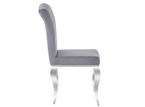 SIGNAL KRZESŁO DO JADALNI PRINCE VELVET CHROM/SZARY TAP. 195 - tapicerowane, styl glamour, nogi chromowane SIGNAL KRZESŁO DO JADALNI PRINCE VELVET CHROM/SZARY TAP. 195 - tapicerowane, styl glamour, nogi chromowane