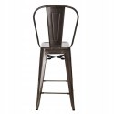 King Home Hoker Krzesło barowe TOWER BIG BACK 66 (Paris) metal z oparciem i podnóżkiem do kuchni do baru