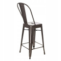 King Home Hoker Krzesło barowe TOWER BIG BACK 76 (Paris) metal z oparciem i podnóżkiem do baru i do kuchni
