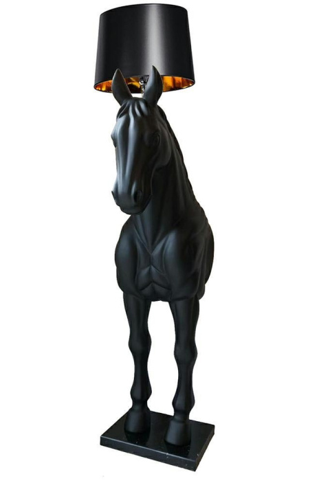 King Home Lampa podłogowa KOŃ HORSE STAND S czarna - włókno szklane King Home Lampa podłogowa KOŃ HORSE STAND S czarna - włókno szklane