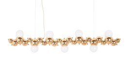 King Home Lampa wisząca PEARLS 120 złota metalowa klosze białe 7xE27