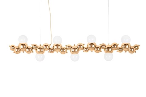 King Home Lampa wisząca PEARLS 120 złota metalowa klosze białe 7xE27 King Home Lampa wisząca PEARLS 120 złota metalowa klosze białe 7xE27