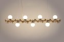 King Home Lampa wisząca PEARLS 120 złota metalowa klosze białe 7xE27 King Home Lampa wisząca PEARLS 120 złota metalowa klosze białe 7xE27