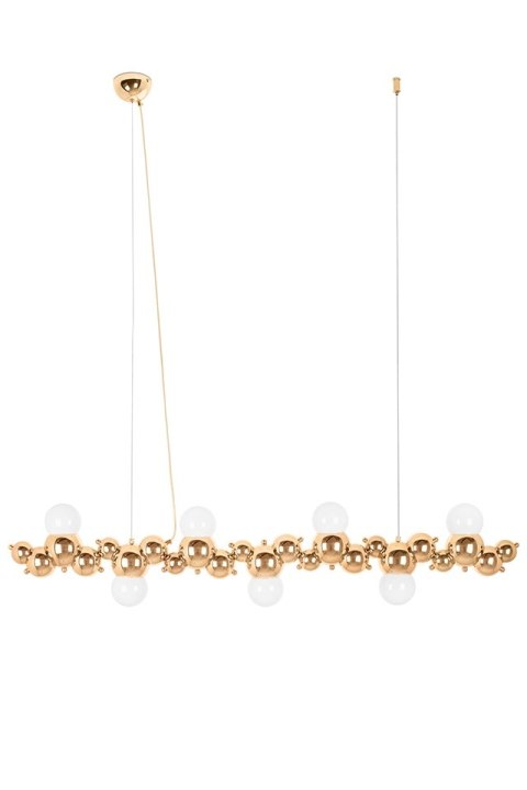 King Home Lampa wisząca PEARLS 120 złota metalowa klosze białe 7xE27 King Home Lampa wisząca PEARLS 120 złota metalowa klosze białe 7xE27