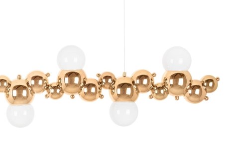 King Home Lampa wisząca PEARLS 120 złota metalowa klosze białe 7xE27 King Home Lampa wisząca PEARLS 120 złota metalowa klosze białe 7xE27