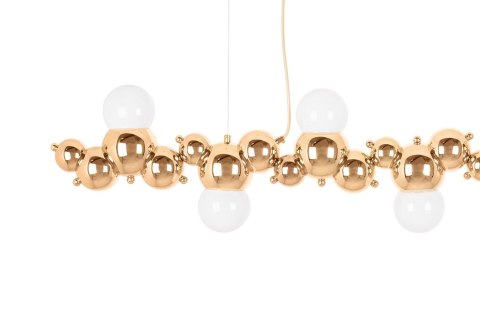 King Home Lampa wisząca PEARLS 120 złota metalowa klosze białe 7xE27 King Home Lampa wisząca PEARLS 120 złota metalowa klosze białe 7xE27