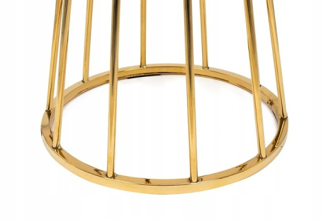 King Home Stolik barowy GLAM 60 okrągły fi60 cm blat MDF Biały mat podstawa metal chromowany Złoty King Home Stolik barowy GLAM 60 okrągły fi60 cm blat MDF Biały mat podstawa metal chromowany Złoty