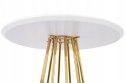 King Home Stolik barowy GLAM 60 okrągły fi60 cm blat MDF Biały mat podstawa metal chromowany Złoty King Home Stolik barowy GLAM 60 okrągły fi60 cm blat MDF Biały mat podstawa metal chromowany Złoty