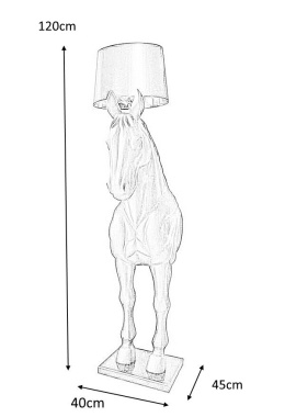 King Home Lampa podłogowa KOŃ HORSE STAND S czarna - włókno szklane