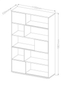 Halmar regał REG23 stojący do salonu, pracowni dąb wotan / czarny - płyta laminowana - regał z półkami fronty przesuwne Halmar regał REG23 stojący do salonu, pracowni dąb wotan / czarny - płyta laminowana - regał z półkami fronty przesuwne