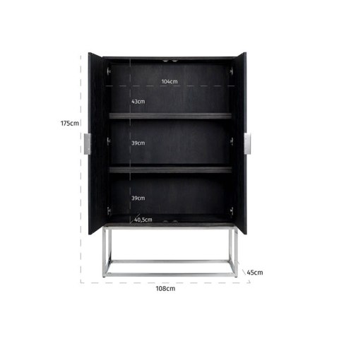 Richmond Interiors RICHMOND komoda BLACKBONE SILVER Richmond Interiors RICHMOND komoda BLACKBONE SILVER