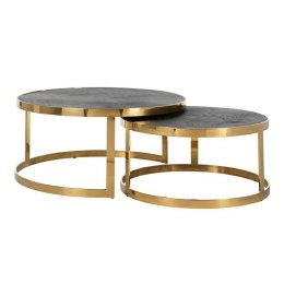 Richmond Interiors RICHMOND stolik kawowy BLACKBONE GOLD - zestaw