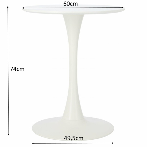 Simplet Stół Simplet Skinny okrągły White 60cm biały blat MDF lakierowany noga metal malowany Simplet Stół Simplet Skinny okrągły White 60cm biały blat MDF lakierowany noga metal malowany