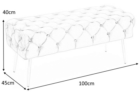 ŁAWKA PUFA ATHENA HALMAR TAPICERKA TKANINA VELVET POPIELATY / NOGI ZŁOTY STAL CHROMOWANA 100x45 ŁAWKA PUFA ATHENA HALMAR TAPICERKA TKANINA VELVET POPIELATY / NOGI ZŁOTY STAL CHROMOWANA 100x45