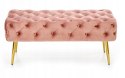 ŁAWKA ATHENA tapicerowana HALMAR tkanina VELVET RÓŻOWY / ZŁOTY stal chromowana 100x45 PIKOWANA OZDOBIONA GUZIKAMI ŁAWKA ATHENA tapicerowana HALMAR tkanina VELVET RÓŻOWY / ZŁOTY stal chromowana 100x45 PIKOWANA OZDOBIONA GUZIKAMI